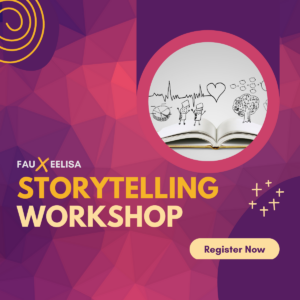 Storytelling Workshop Invitation with information on time, date, location etc.